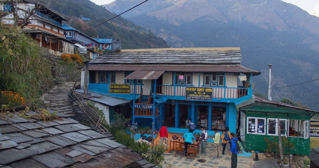 Teahouse on the way to Annapurna Base Camp Trek